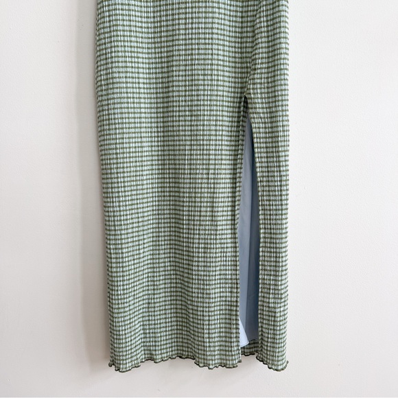 🏷️ SOLD • WILFRED • Verona Seersucker Midi Dress in Hayward Htw Bl/Scin Gr • M - Picture 6 of 14